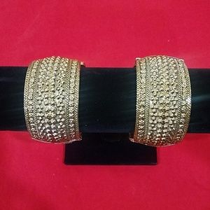 2 Gold Cuff bracelets